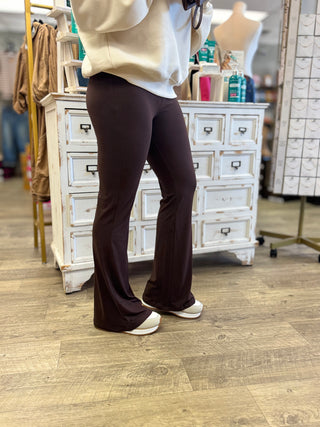 Brushed Microfiber Flare Hi-waist Yoga Pants