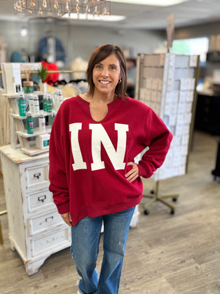 INDIANA/IN Reversible Varsity Sweatshirt
