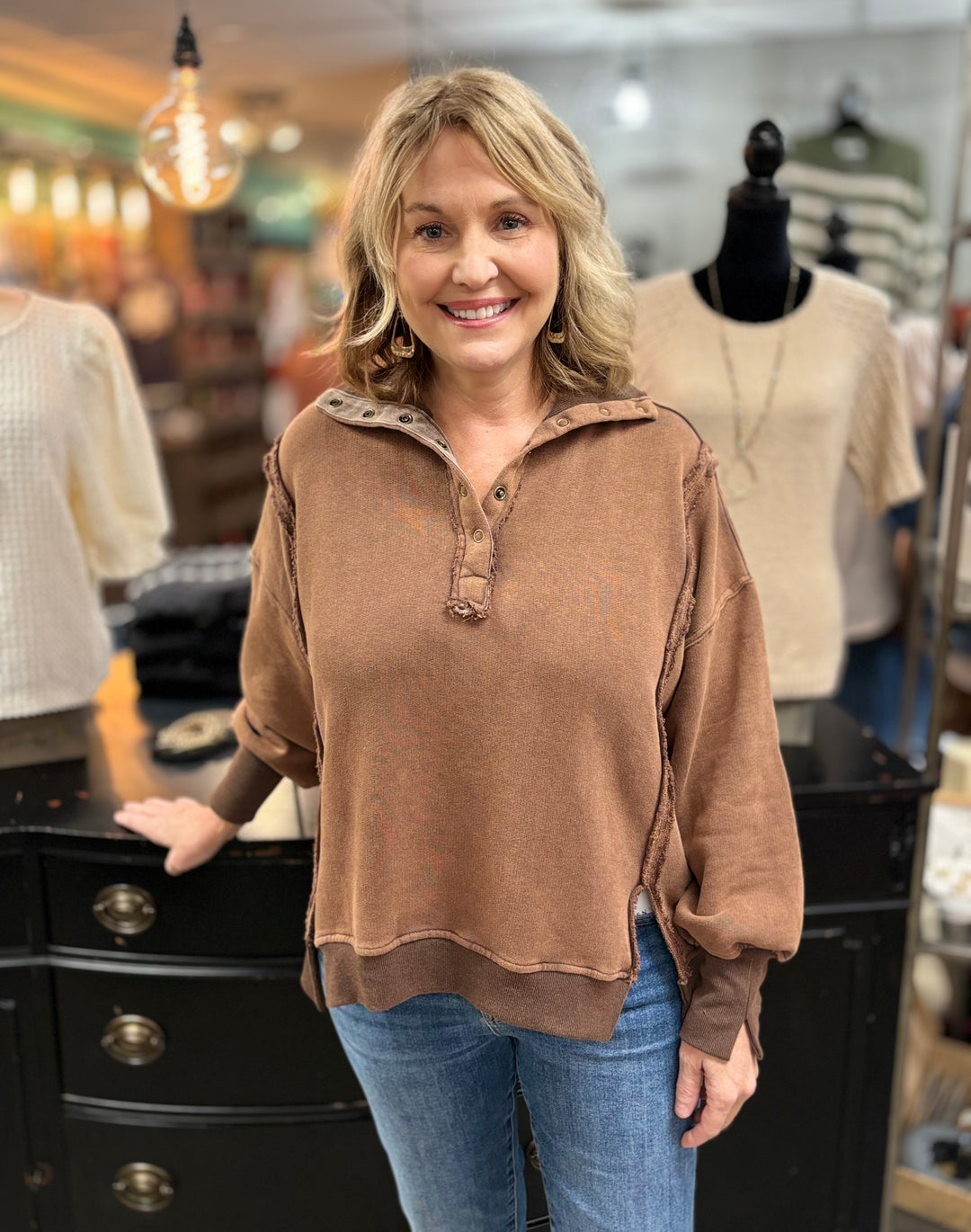 The Holden Vintage Washed Pullover-Tops-In Loom-Evergreen Boutique, Women’s Fashion Boutique in Santa Claus, Indiana