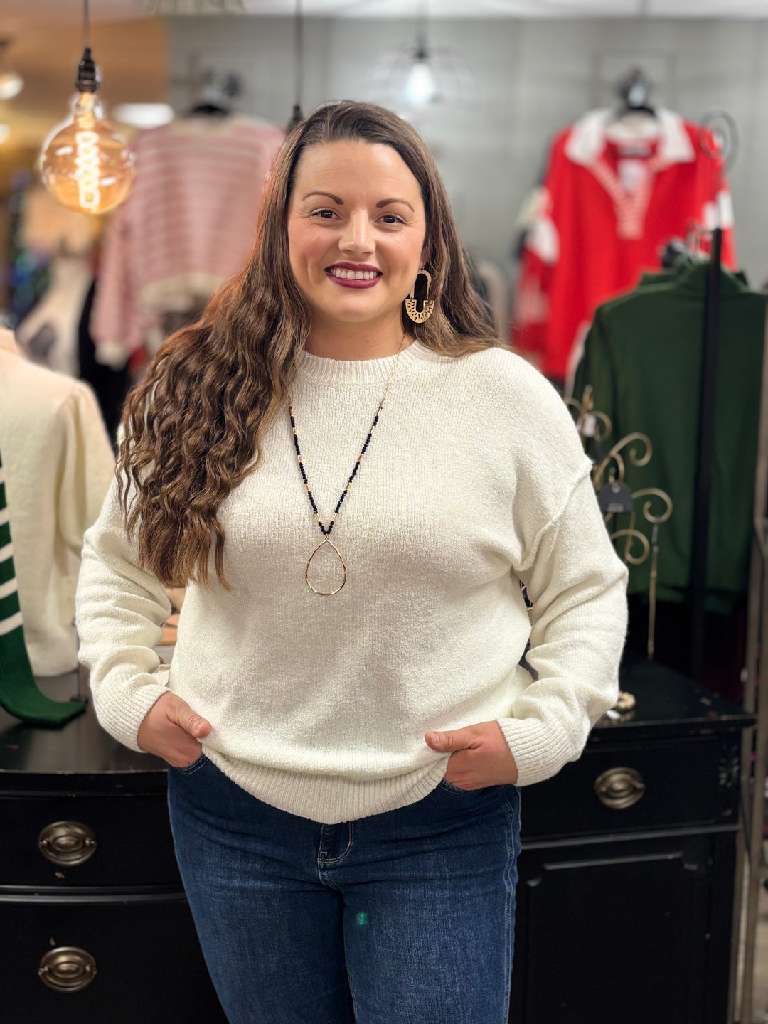 Noelle Soft Sweater-Sweaters-Hyfve-Evergreen Boutique, Women’s Fashion Boutique in Santa Claus, Indiana