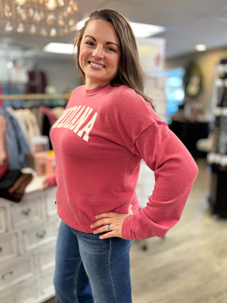 Indiana Mineral Washed Sweatshirt-Tops-HRTandLUV-Evergreen Boutique, Women’s Fashion Boutique in Santa Claus, Indiana