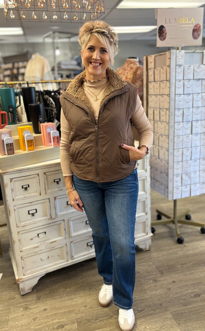 The Snuggle Is Real Quilted Vest-Tops-Blu Pepper-Evergreen Boutique, Women’s Fashion Boutique in Santa Claus, Indiana
