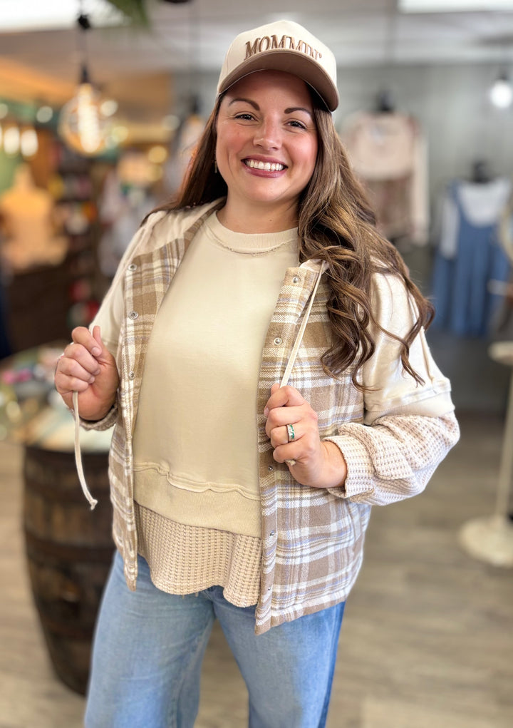 Miley Contrast Sweatshirt Top-Sweatshirts-SHE & SKY-Evergreen Boutique, Women’s Fashion Boutique in Santa Claus, Indiana