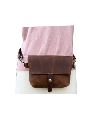 W022S crazy horse genuine leather crossbody-Roma Leathers, Inc.-Evergreen Boutique, Women’s Fashion Boutique in Santa Claus, Indiana