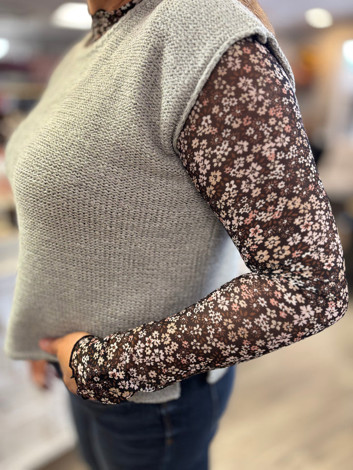 The Eden Floral Print Mesh Top-Tops-Hem & Thread-Evergreen Boutique, Women’s Fashion Boutique in Santa Claus, Indiana