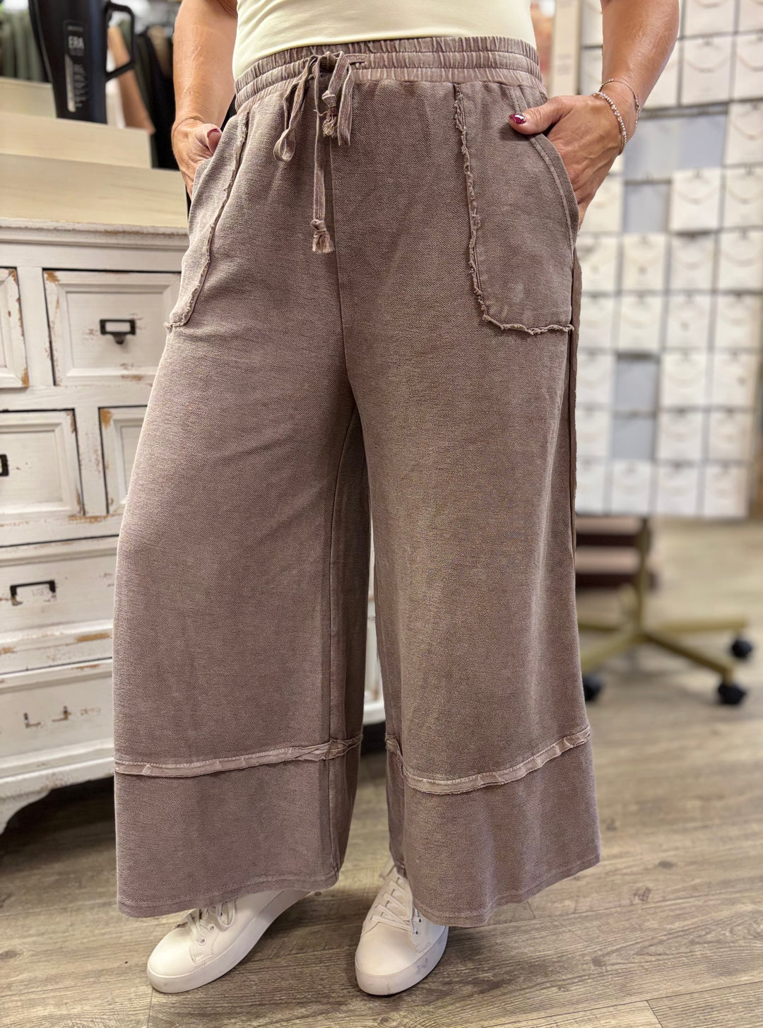 You Belong With Me Mineral Washed Pants-Bottoms-Easel-Evergreen Boutique, Women’s Fashion Boutique in Santa Claus, Indiana