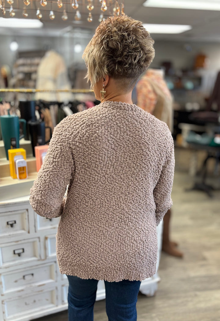 The Cleo Popcorn Sweater Cardigan-Tops-Zenana-Evergreen Boutique, Women’s Fashion Boutique in Santa Claus, Indiana