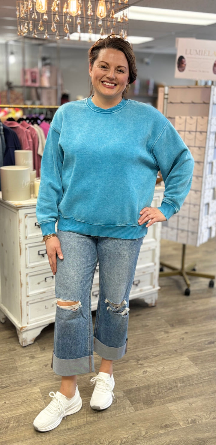 Chill Mode Acid Wash Fleece Pullover