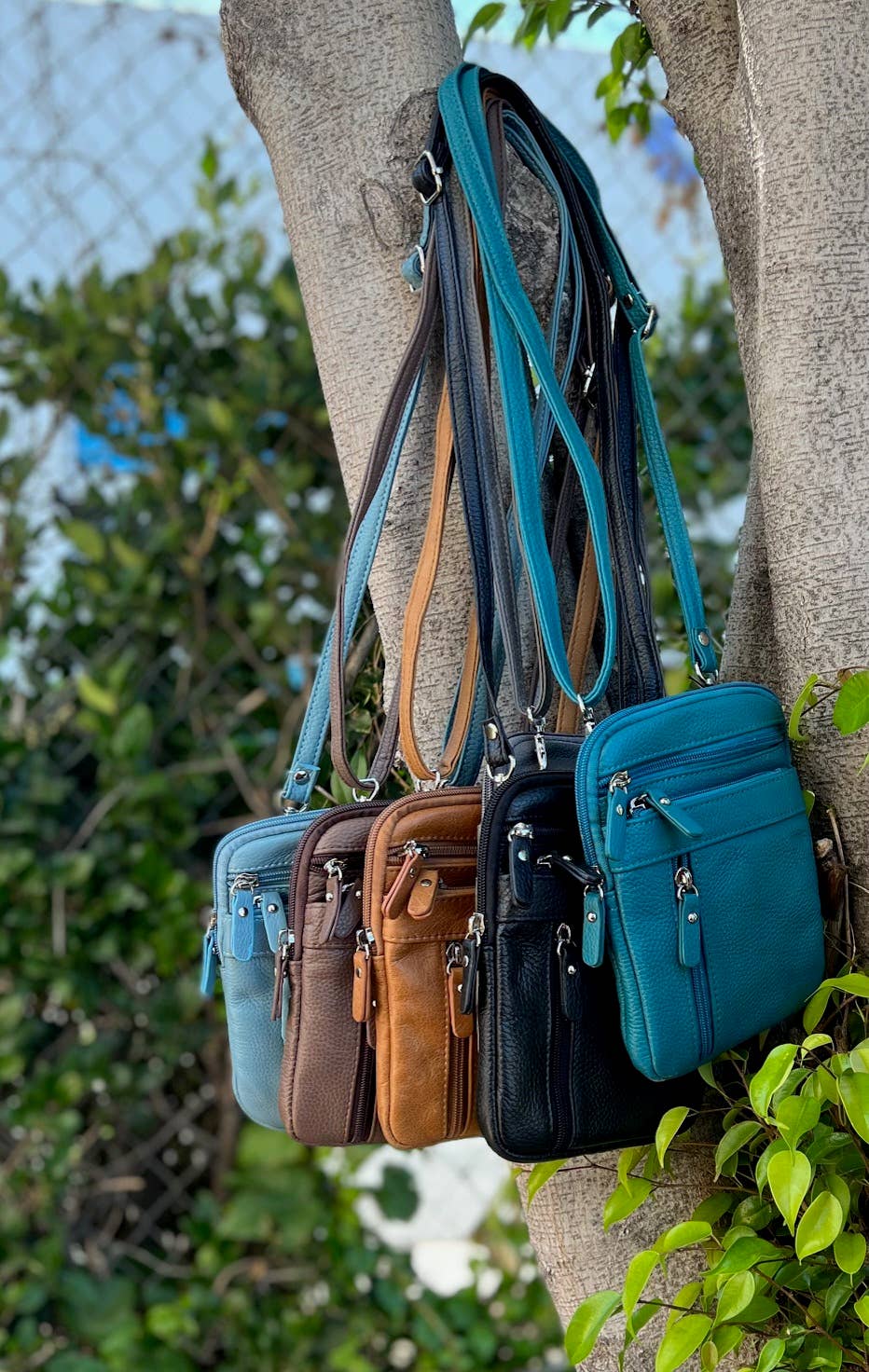 Cowhide Leather Crossbody-Handbags-Roma Leathers, Inc.-Evergreen Boutique, Women’s Fashion Boutique in Santa Claus, Indiana