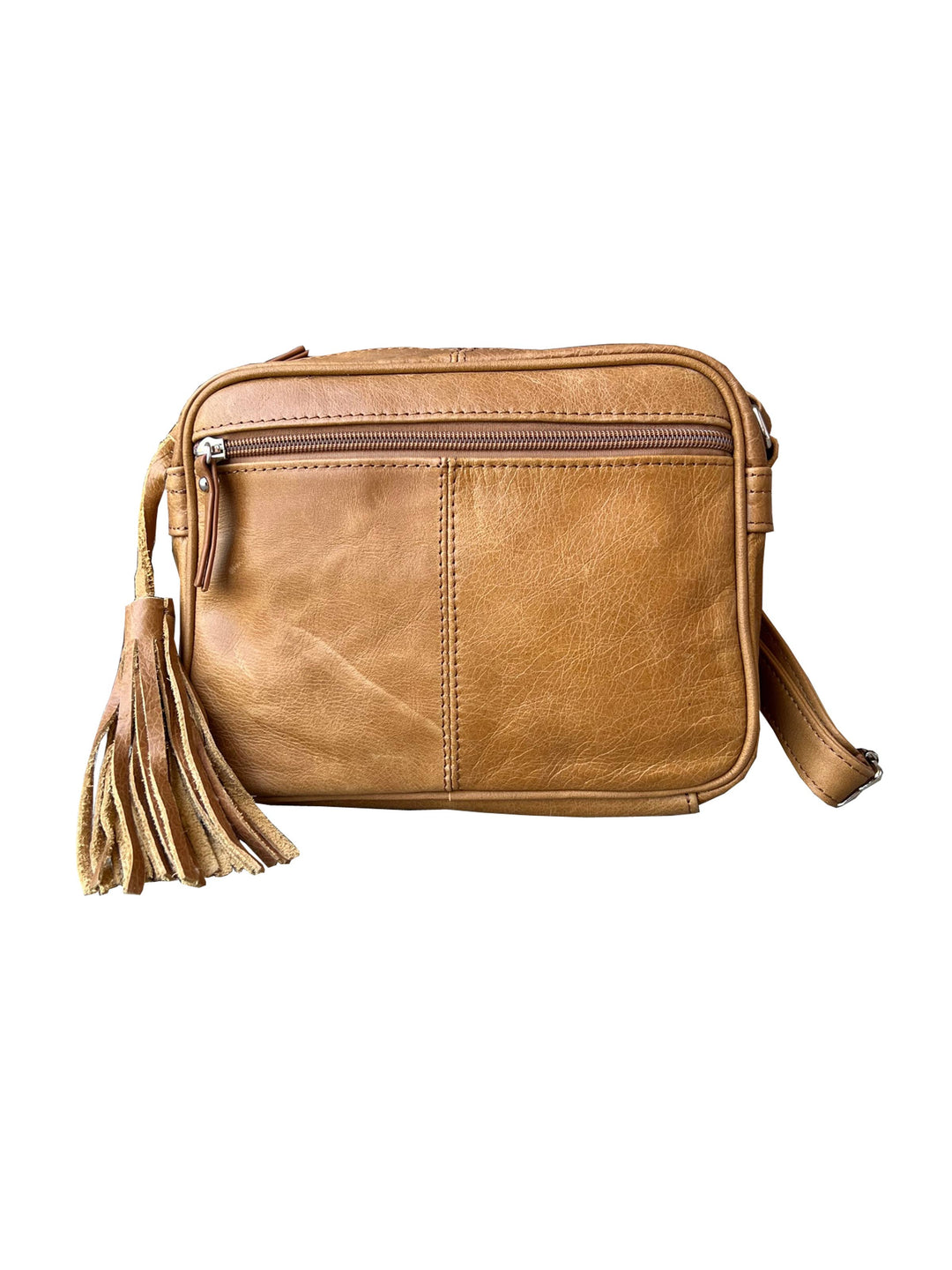 Cowhide Leather Crossbody Bag-Accessories-Roma Leathers, Inc.-Evergreen Boutique, Women’s Fashion Boutique in Santa Claus, Indiana