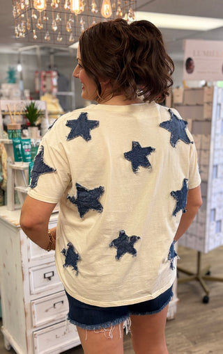 Starlit Denim Applique Tee
