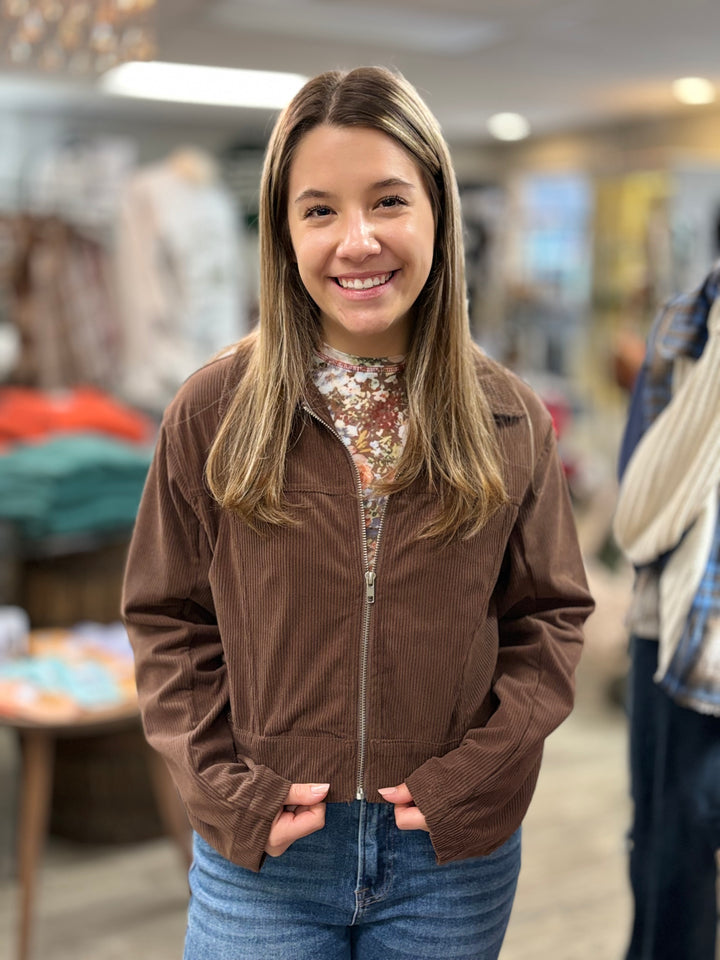 The Bennett Zip Up Corduroy Jacket-Jackets-Hyfve-Evergreen Boutique, Women’s Fashion Boutique in Santa Claus, Indiana