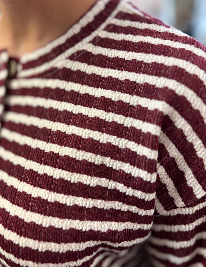 Textured Threads Henley Top-Tops-Blu Pepper-Evergreen Boutique, Women’s Fashion Boutique in Santa Claus, Indiana