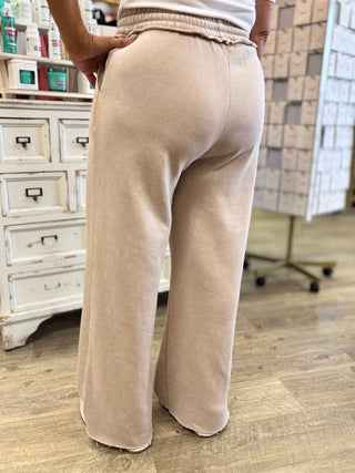Acid Wash Fleece Palazzo Sweatpants