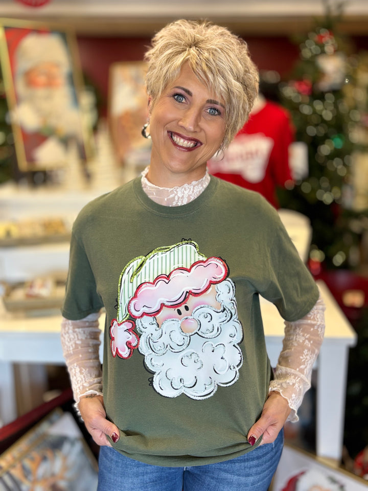 Vintage Santa Graphic Tee-Tops-Festivitees-Evergreen Boutique, Women’s Fashion Boutique in Santa Claus, Indiana