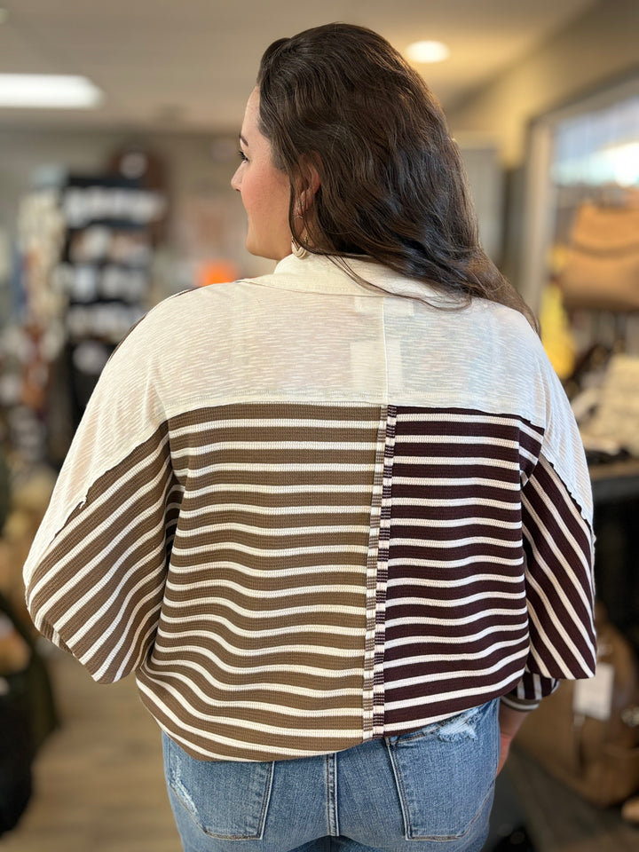 Shaina Multicolored Striped Top-Tops-Bucketlist-Evergreen Boutique, Women’s Fashion Boutique in Santa Claus, Indiana