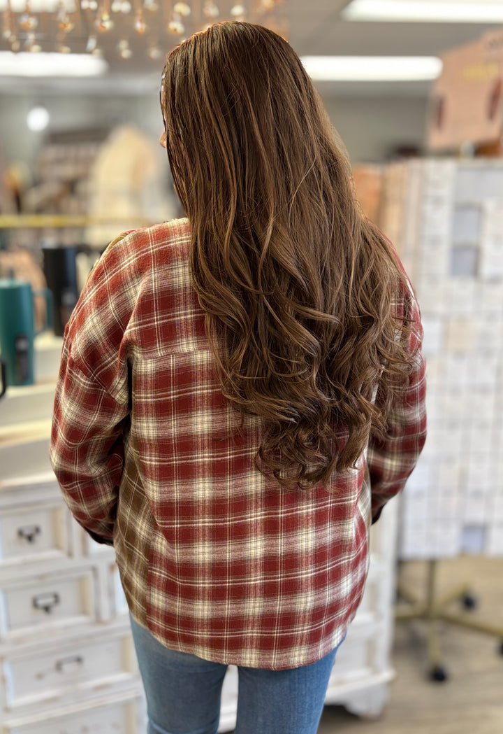Block Party Plaid Shirt-Tops-Blu Pepper-Evergreen Boutique, Women’s Fashion Boutique in Santa Claus, Indiana