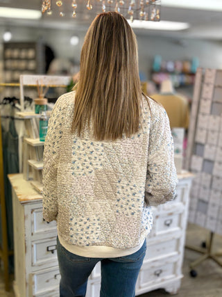 Floral Patchwork Knit Top