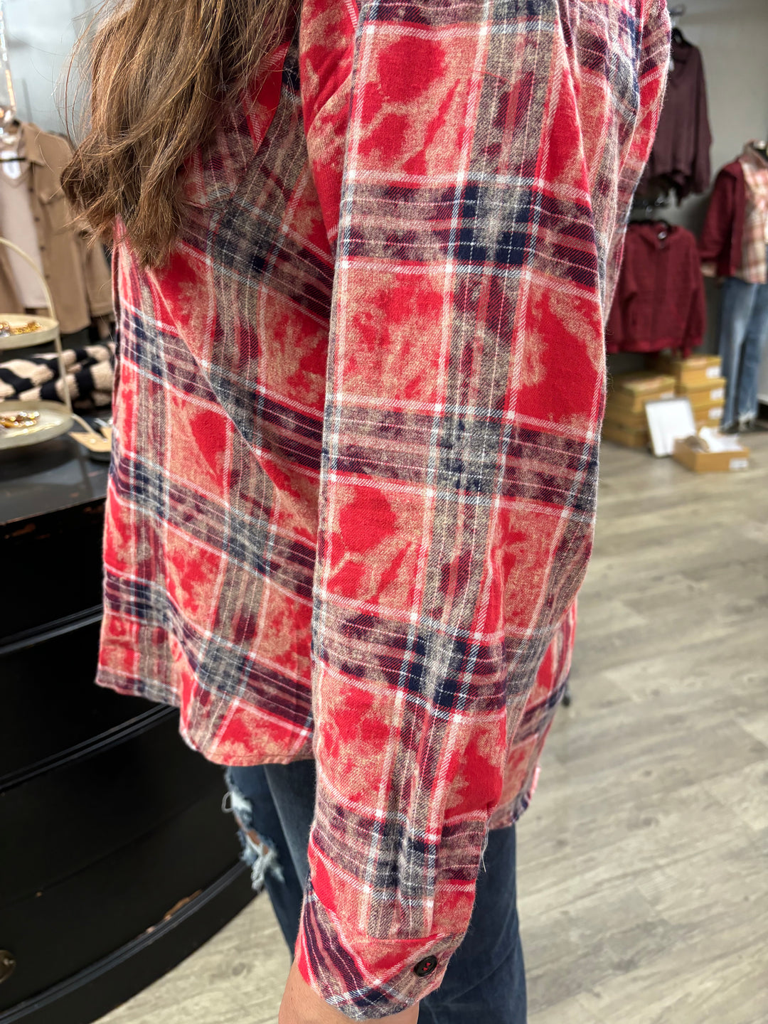 Theresa Tie Dye Flannel-Long Sleeves-Jodifl-Evergreen Boutique, Women’s Fashion Boutique in Santa Claus, Indiana