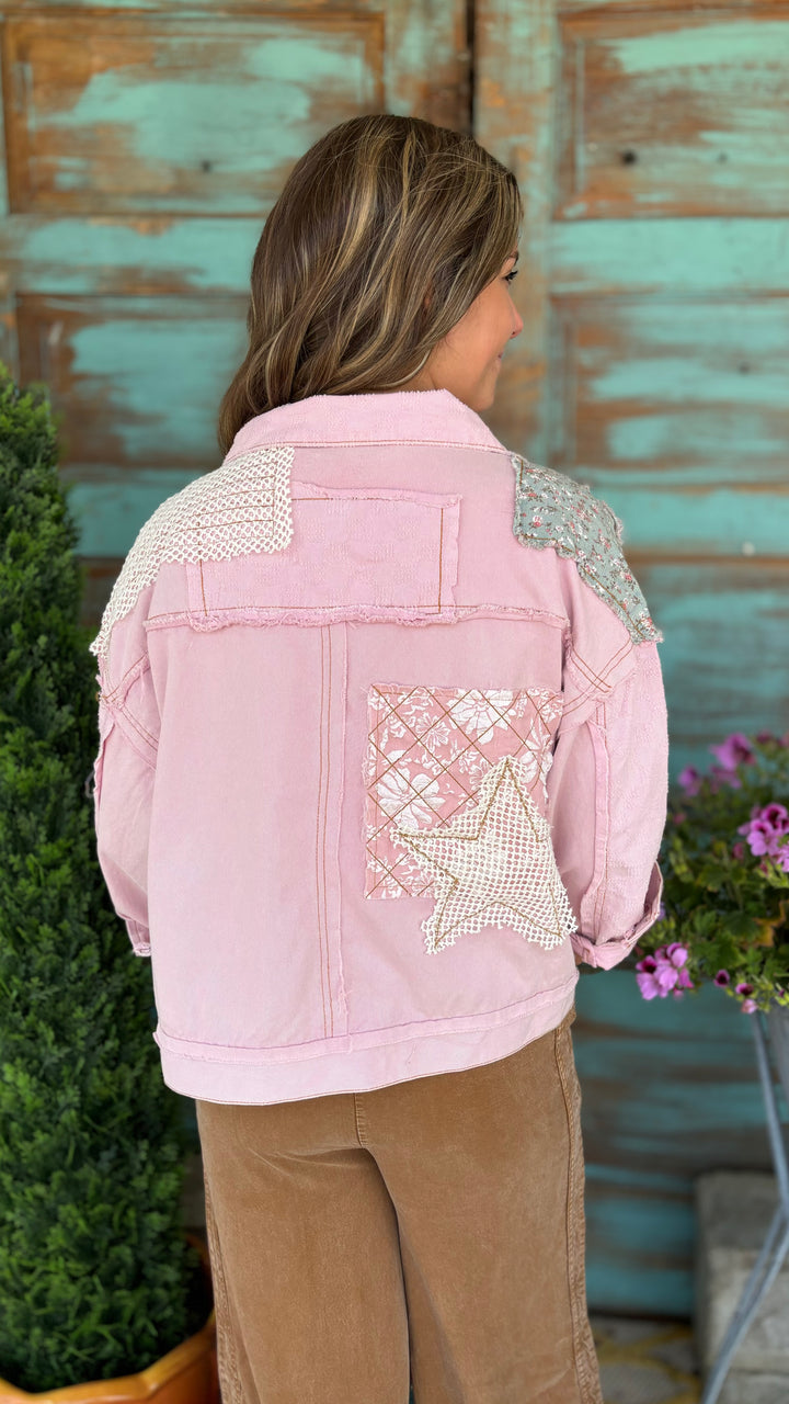 Adore You Patchwork Jacket-Jackets-POL-Evergreen Boutique, Women’s Fashion Boutique in Santa Claus, Indiana