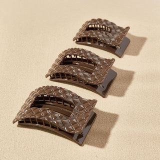 Flat Rectangle Hair Clip | Large | Truly Taupe Quilted-TELETIES-Evergreen Boutique, Women’s Fashion Boutique in Santa Claus, Indiana