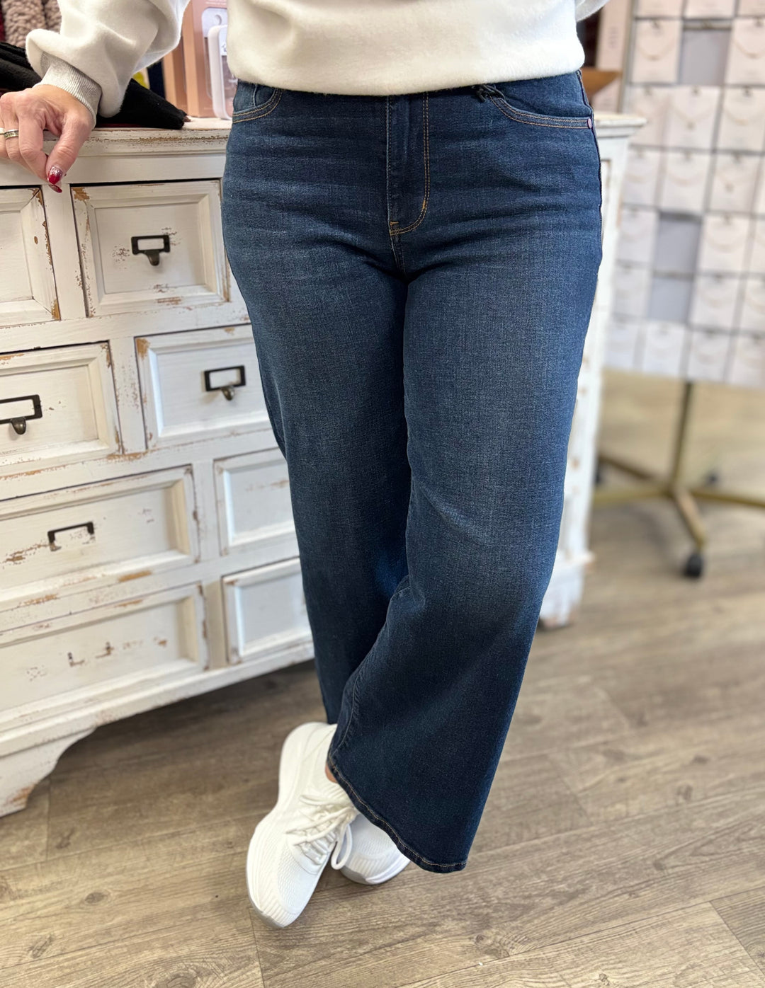 Judy Blue Short and Sweet Ankle Wide Leg Jeans
