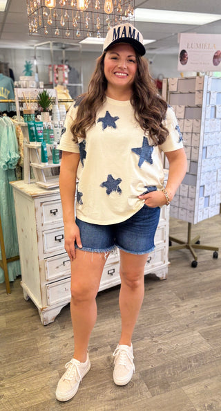 Starlit Denim Applique Tee