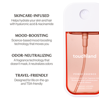 Peachy Lychee Power Essence Body & Hair Fragrance Mist-Touchland-Evergreen Boutique, Women’s Fashion Boutique in Santa Claus, Indiana