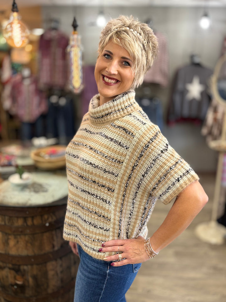 Snow Kissed Stripes Turtleneck Sweater-Tops-eesome-Evergreen Boutique, Women’s Fashion Boutique in Santa Claus, Indiana