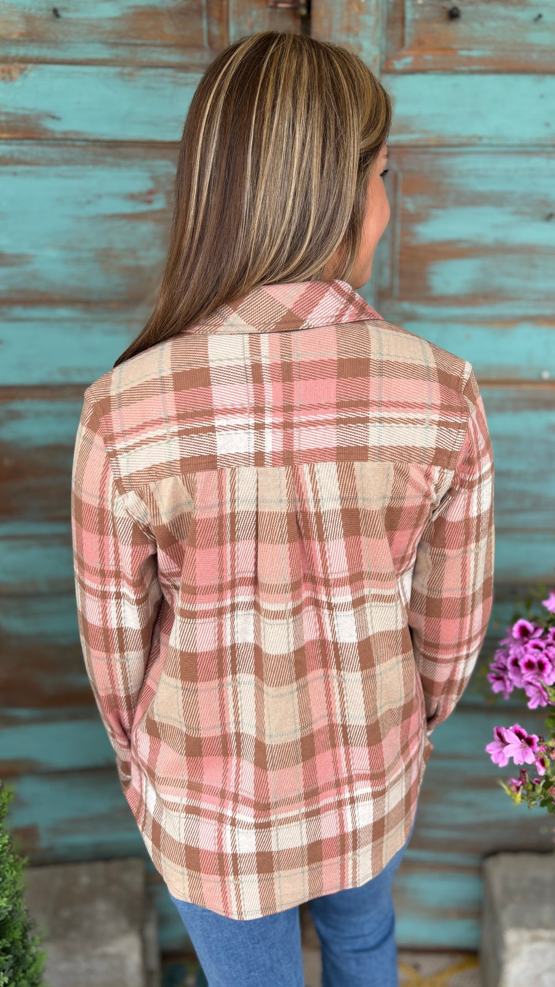 April Plaid Flannel-Long Sleeves-Staccato-Evergreen Boutique, Women’s Fashion Boutique in Santa Claus, Indiana