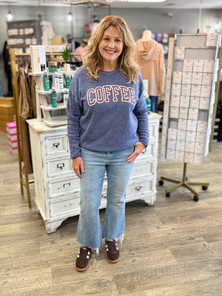 Coffee Mineral Wash Graphic Sweatshirt