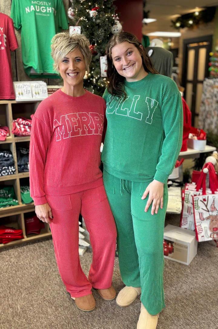 The Jolliest Ribbed Pants with Pockets-Pants-TRES BIEN-Evergreen Boutique, Women’s Fashion Boutique in Santa Claus, Indiana