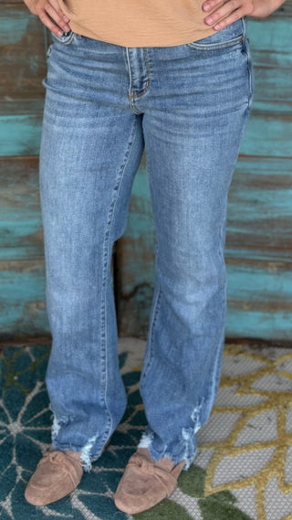 Judy Blue High Waist Heavy Distressed Ankle Jeans-Jeans-Judy Blue-Evergreen Boutique, Women’s Fashion Boutique in Santa Claus, Indiana