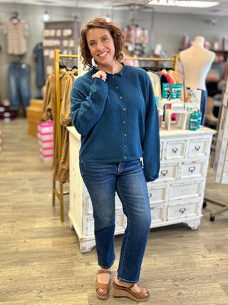Collared Button Down Cardigan Sweater