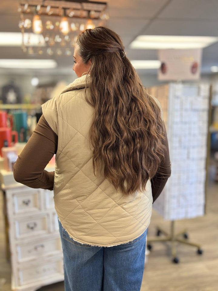 The Snuggle Is Real Quilted Vest-Tops-Blu Pepper-Evergreen Boutique, Women’s Fashion Boutique in Santa Claus, Indiana