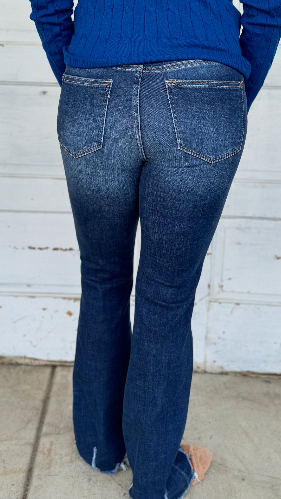 Judy Blue The Rachel Distressed Hem Bootcut Jeans-Jeans-Evergreen Boutique-Evergreen Boutique, Women’s Fashion Boutique in Santa Claus, Indiana