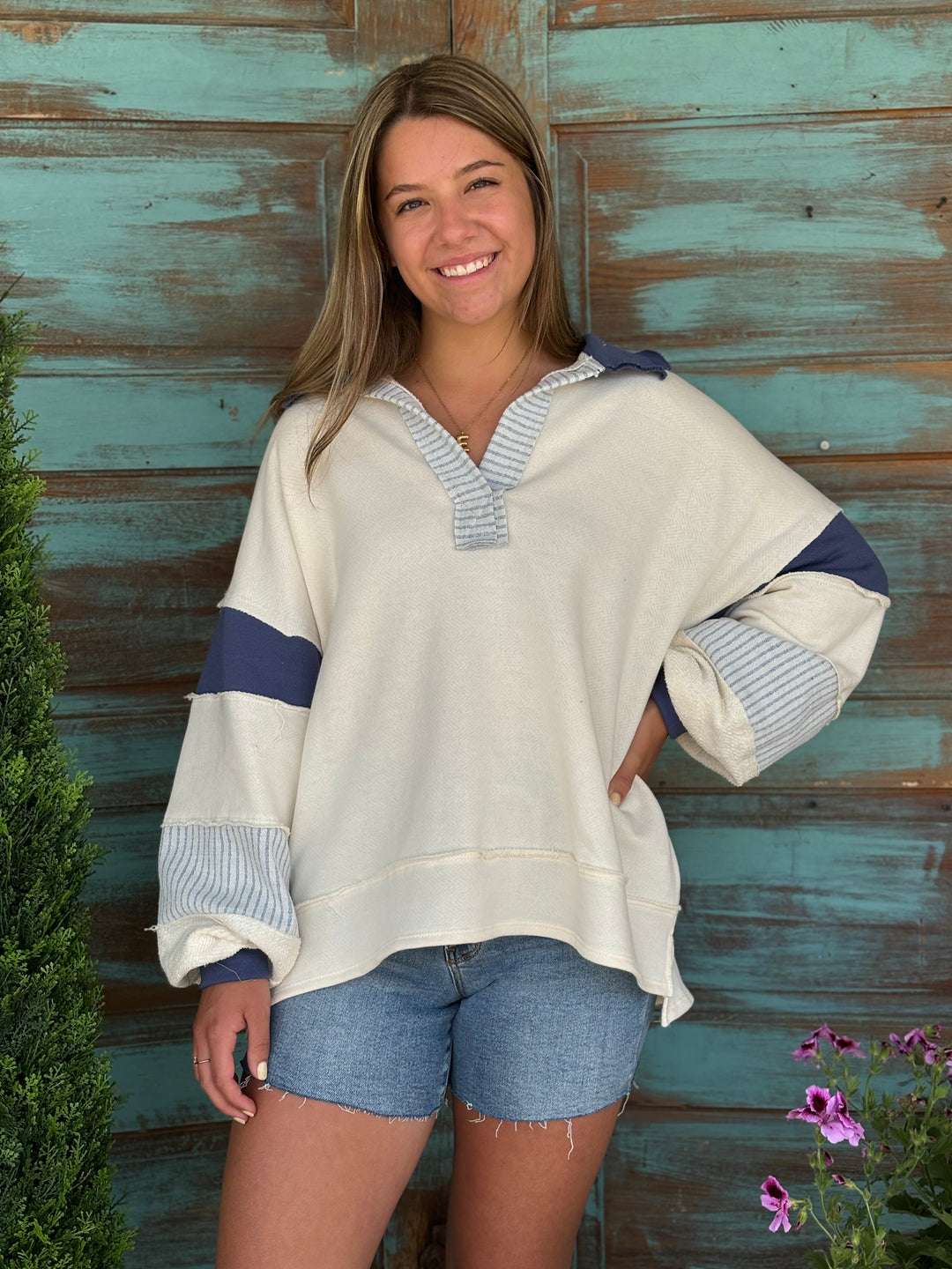 Field Day Tunic Sweater-Sweatshirts-Bucketlist-Evergreen Boutique, Women’s Fashion Boutique in Santa Claus, Indiana