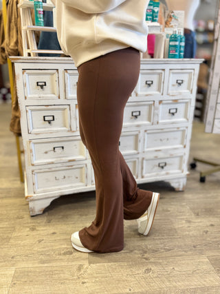 Brushed Microfiber Flare Hi-waist Yoga Pants