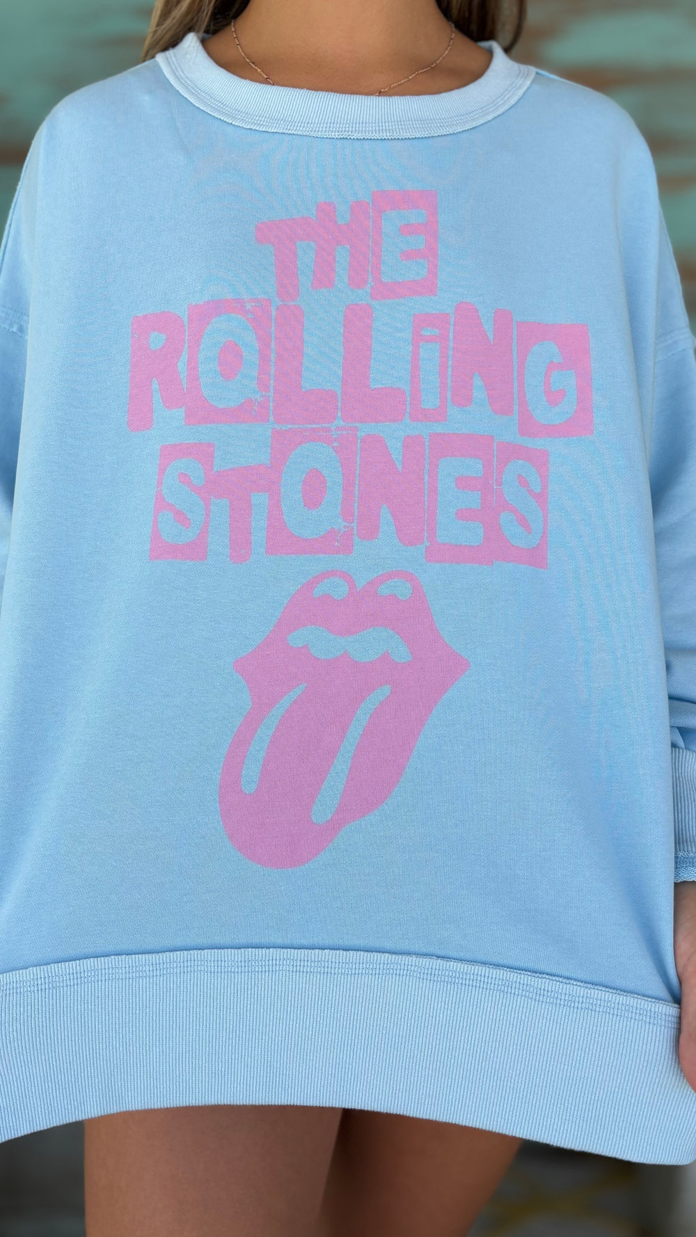 Rolling Stones Oversized Sweatshirt-Graphic Sweaters-Fantastic Fawn-Evergreen Boutique, Women’s Fashion Boutique in Santa Claus, Indiana