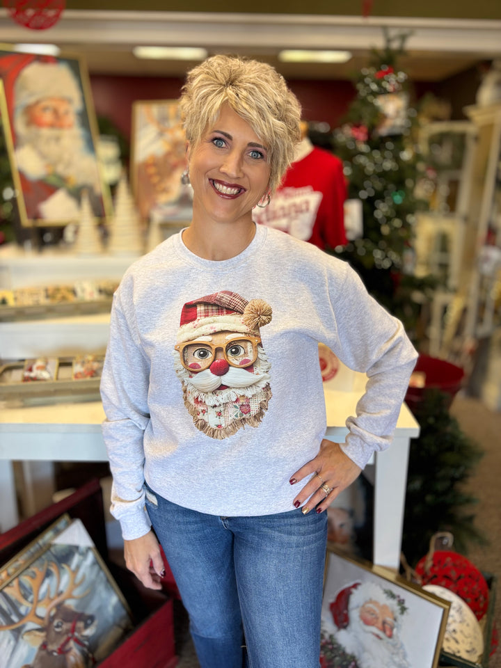 Santa Swag Faux Fringe Sweatshirt-tops-LICT Apparel-Evergreen Boutique, Women’s Fashion Boutique in Santa Claus, Indiana