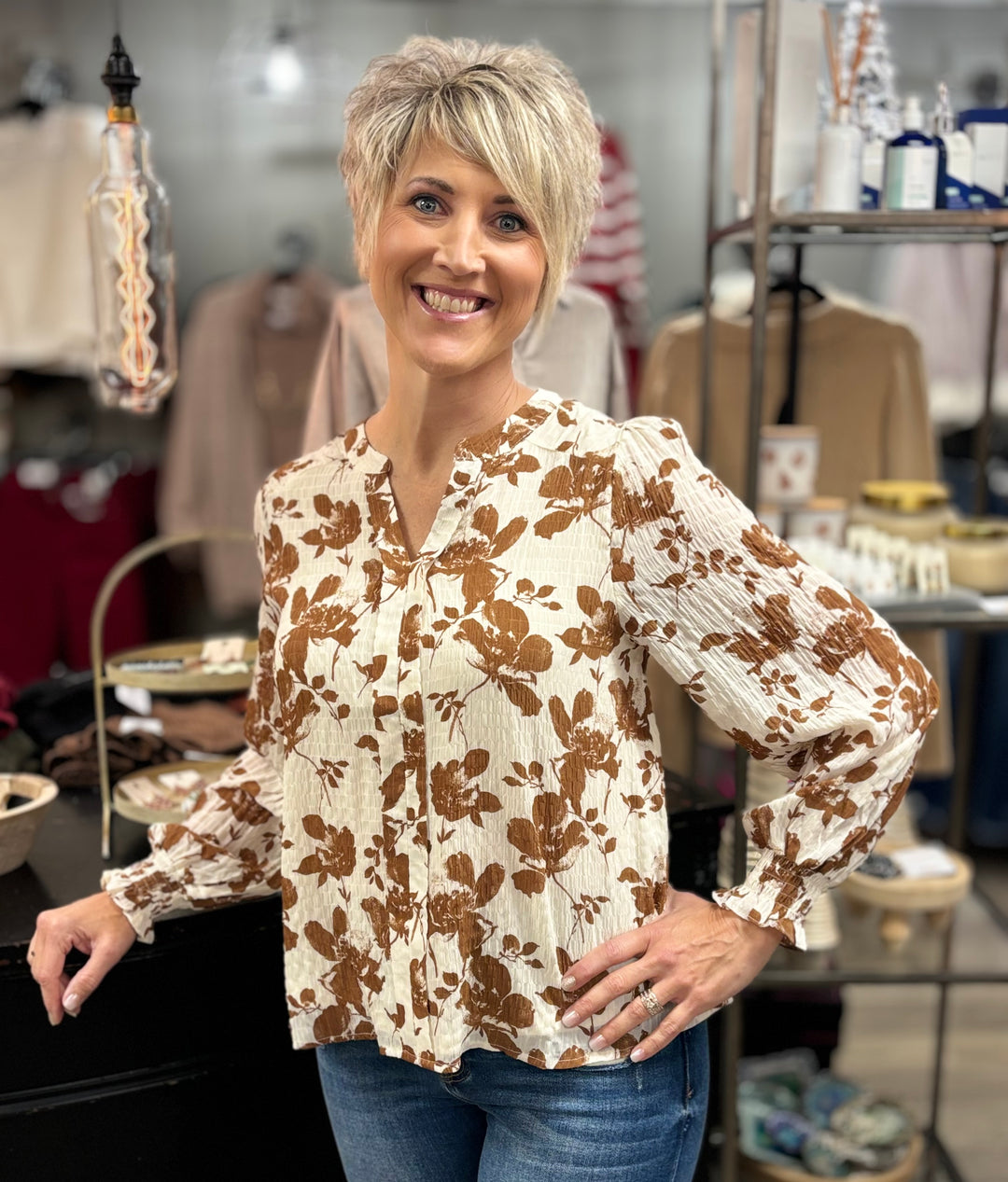 Maya Floral Delight Top-Evergreen Boutique-Evergreen Boutique, Women’s Fashion Boutique in Santa Claus, Indiana