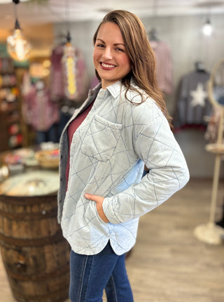 The Quilted Cloud Shacket-Tops-Hem & Thread-Evergreen Boutique, Women’s Fashion Boutique in Santa Claus, Indiana