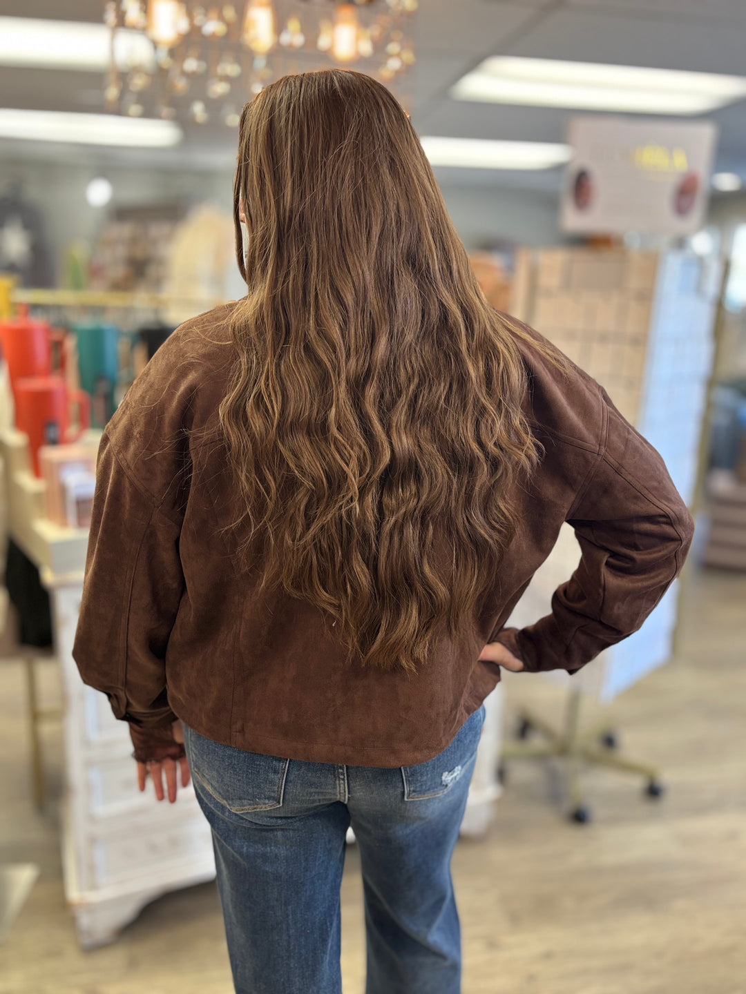 Cafe Sweets Suede Collar Jacket