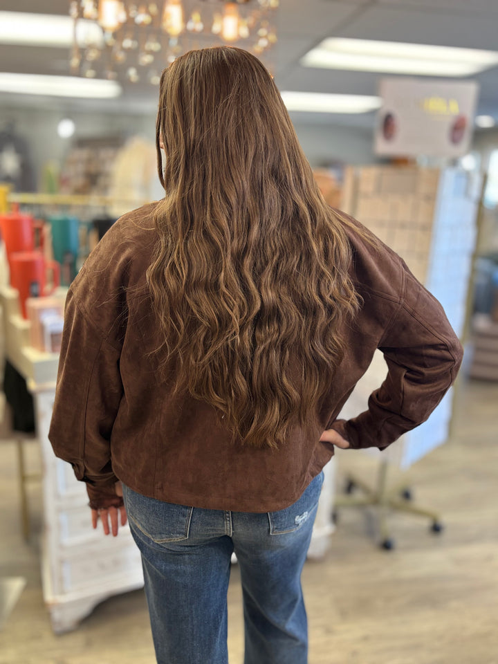 Cafe Sweets Suede Collar Jacket