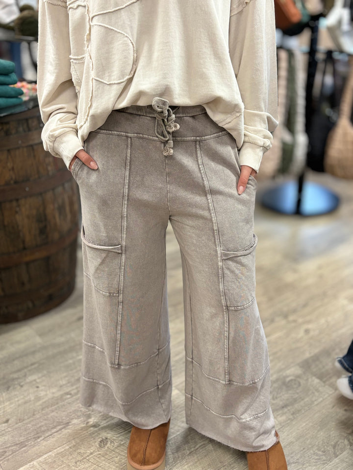 Mineral Wash Patch Terry Pants