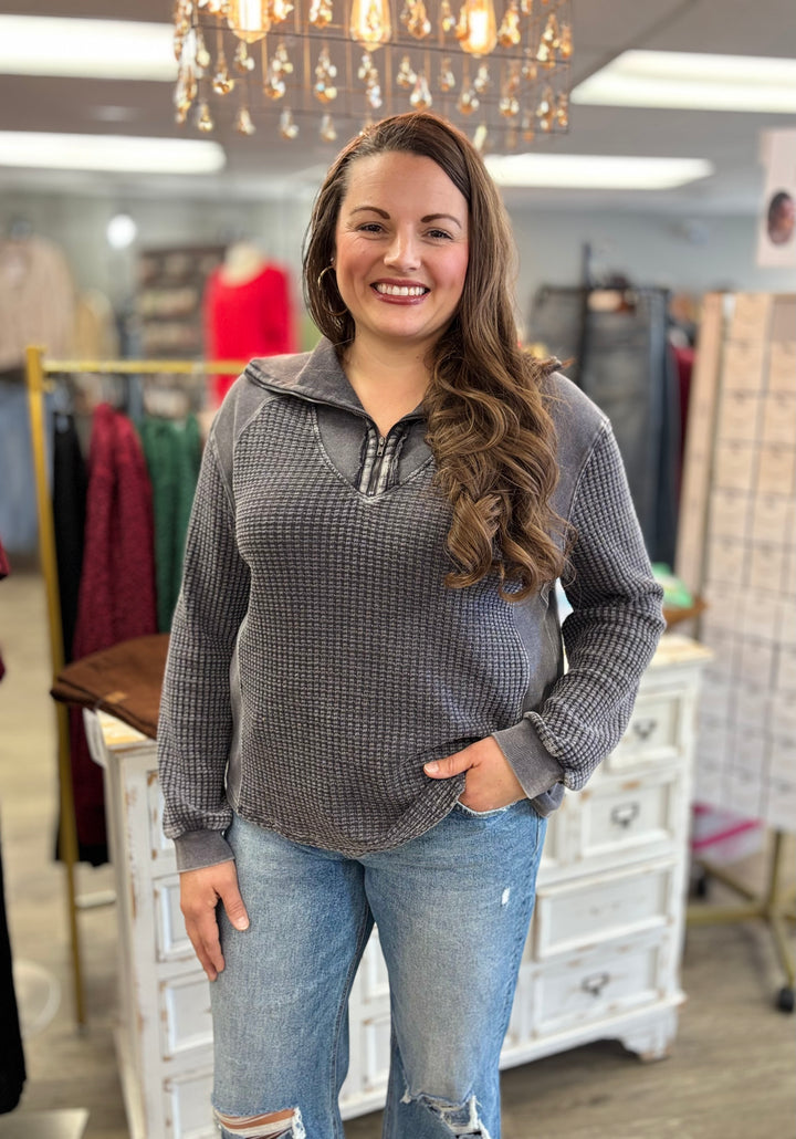 Mixed Signals Half Zip Top