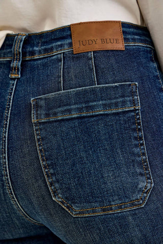 Judy Blue Lucky Break Wide Crop Utility Jeans