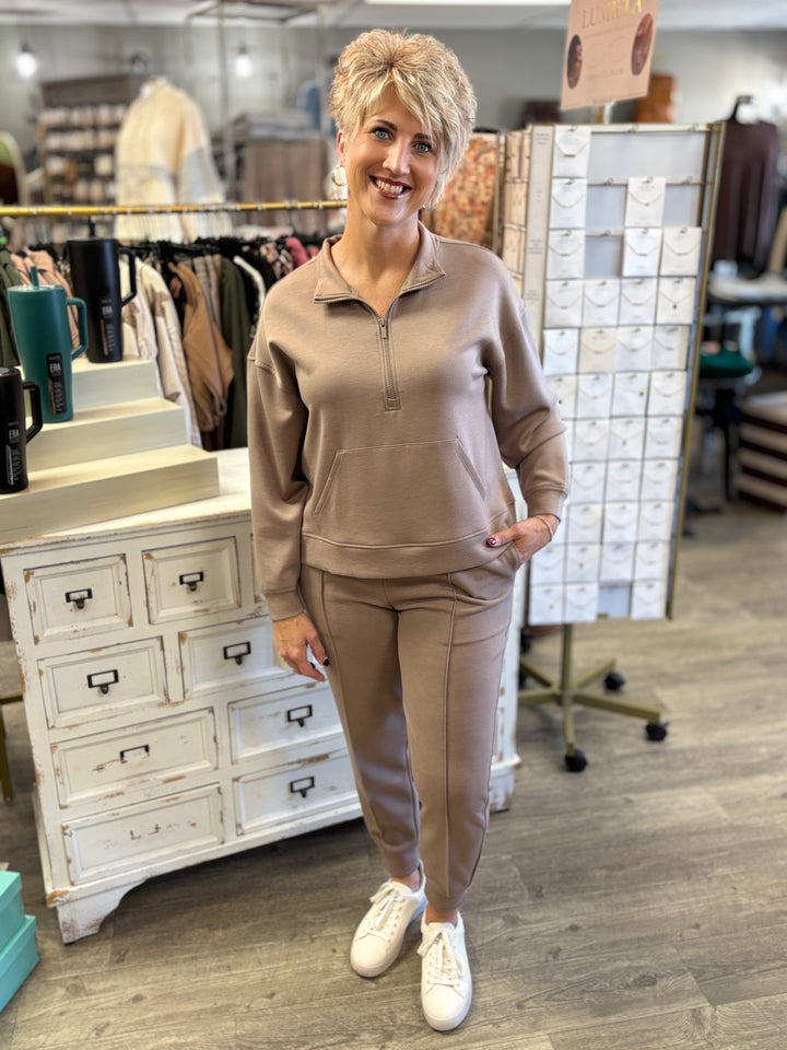 Zenana On Repeat Scuba Jogger Pants-Bottoms-Zenana-Evergreen Boutique, Women’s Fashion Boutique in Santa Claus, Indiana