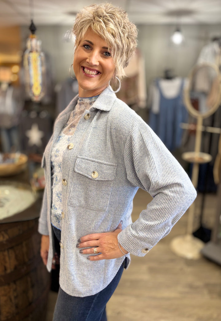 The Hangout Ribbed Shacket-Tops-Timing-Evergreen Boutique, Women’s Fashion Boutique in Santa Claus, Indiana