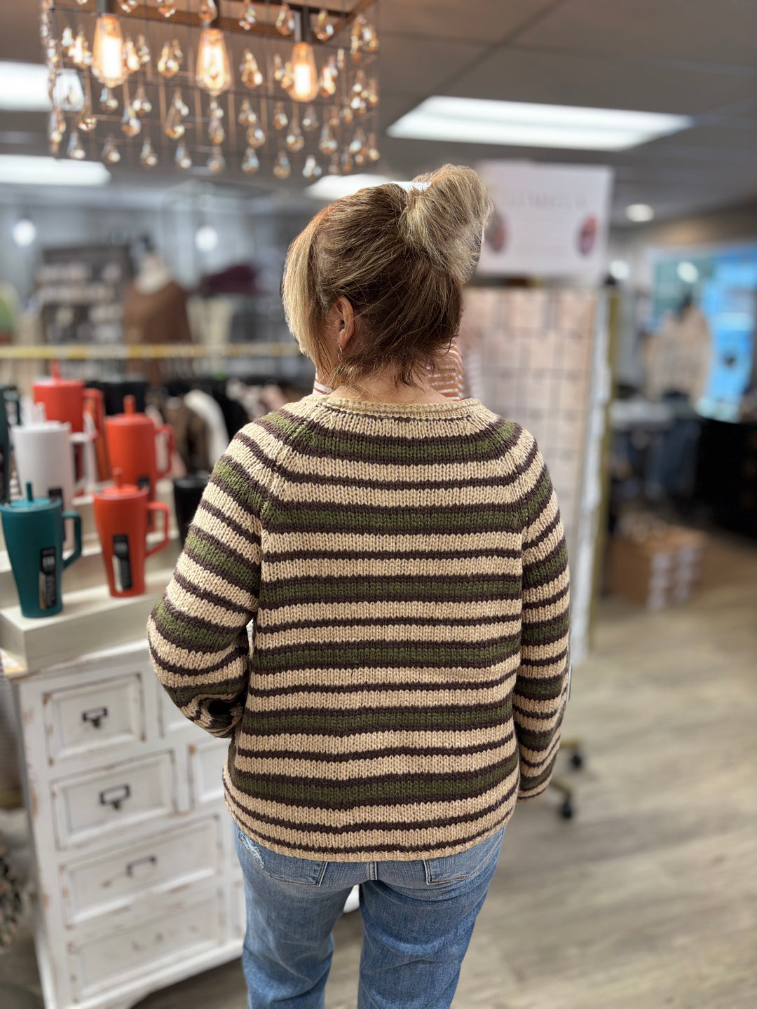 Falling In Line Striped Sweater-new-Hyfve-Evergreen Boutique, Women’s Fashion Boutique in Santa Claus, Indiana